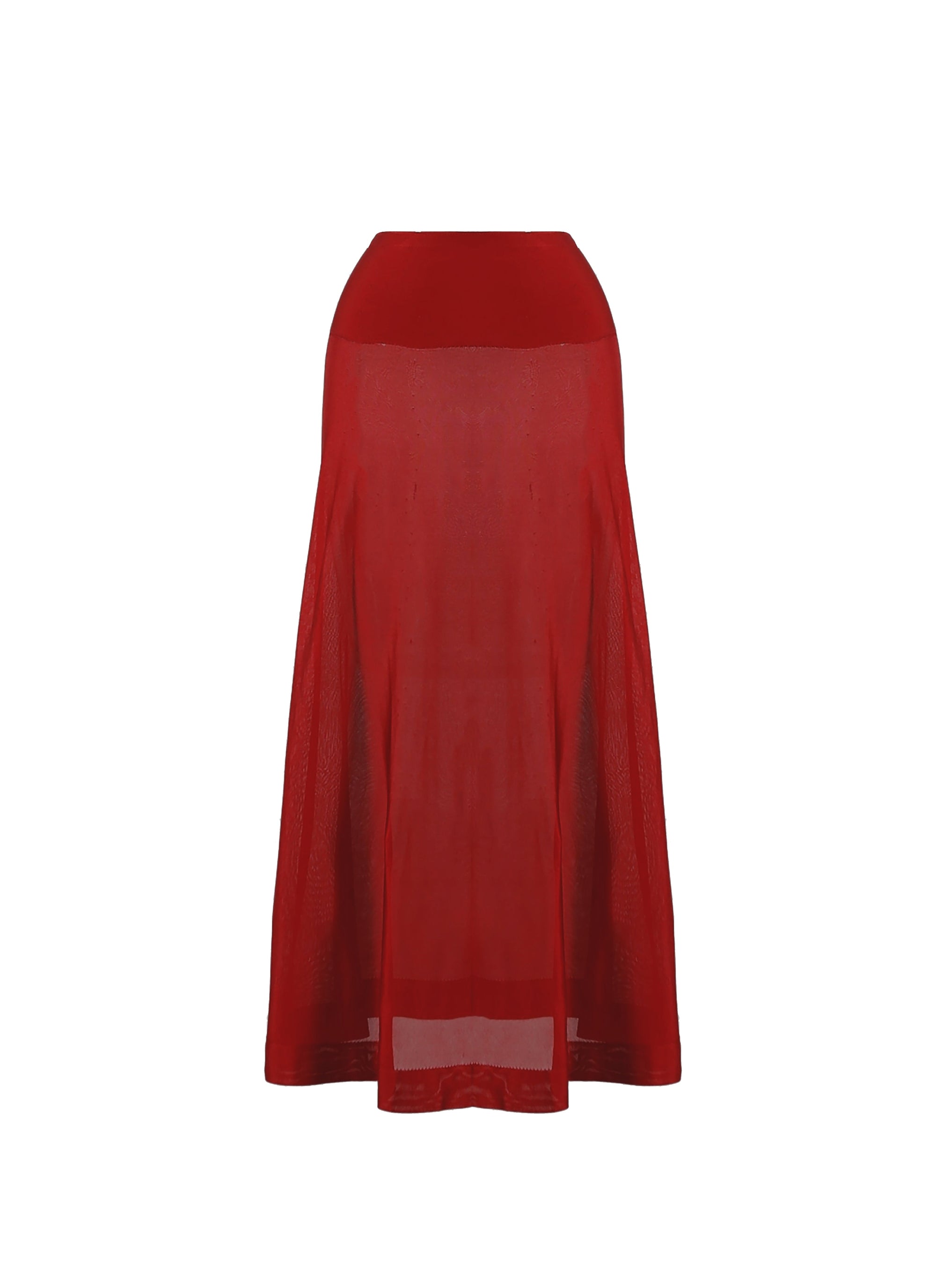 Plain sheer long skirt bottom - Madder