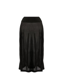 Plain sheer long skirt bottom - Black intense