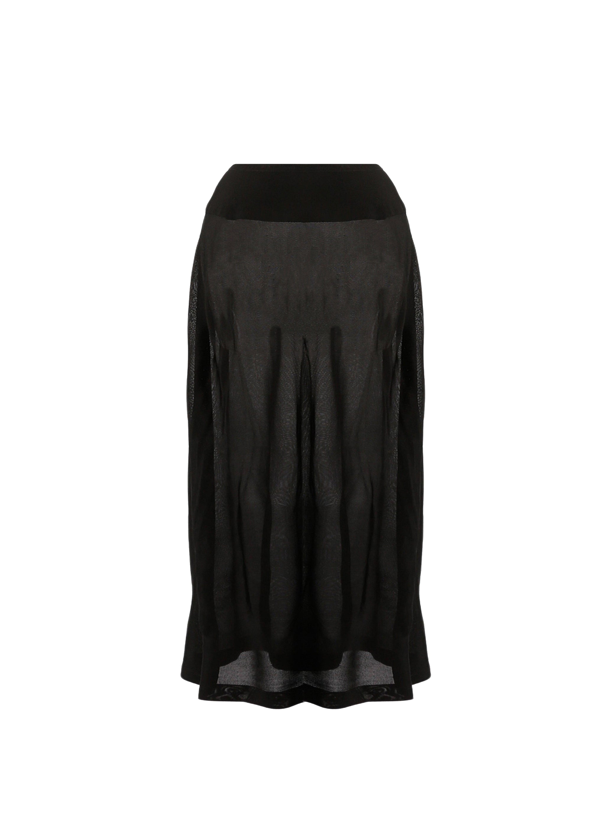 Plain sheer long skirt bottom - Black intense