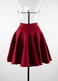 Short plain skater skirt - Madder