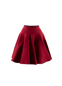 Short plain skater skirt - Madder