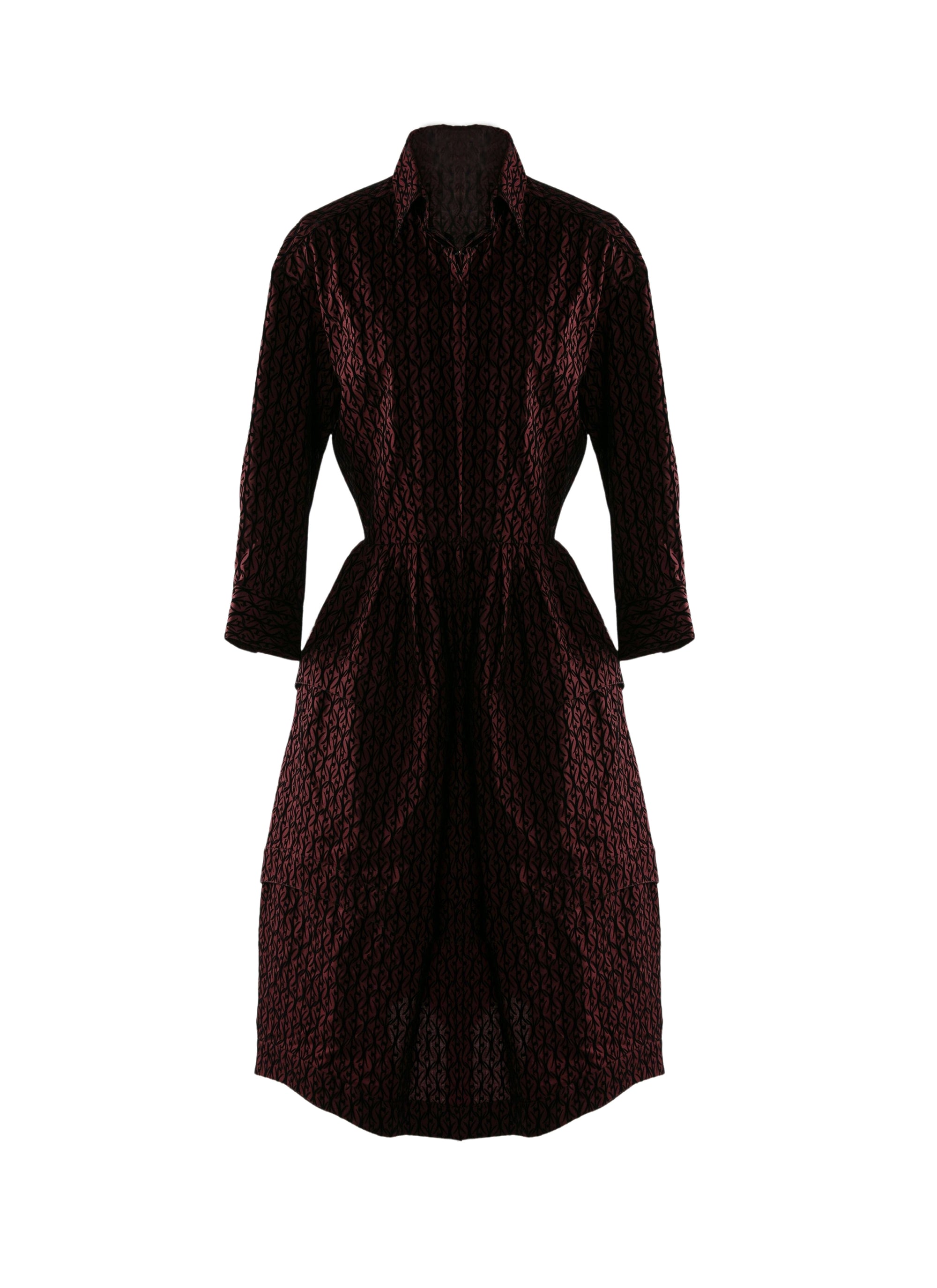 Regular wool dress - Bordeaux & Black
