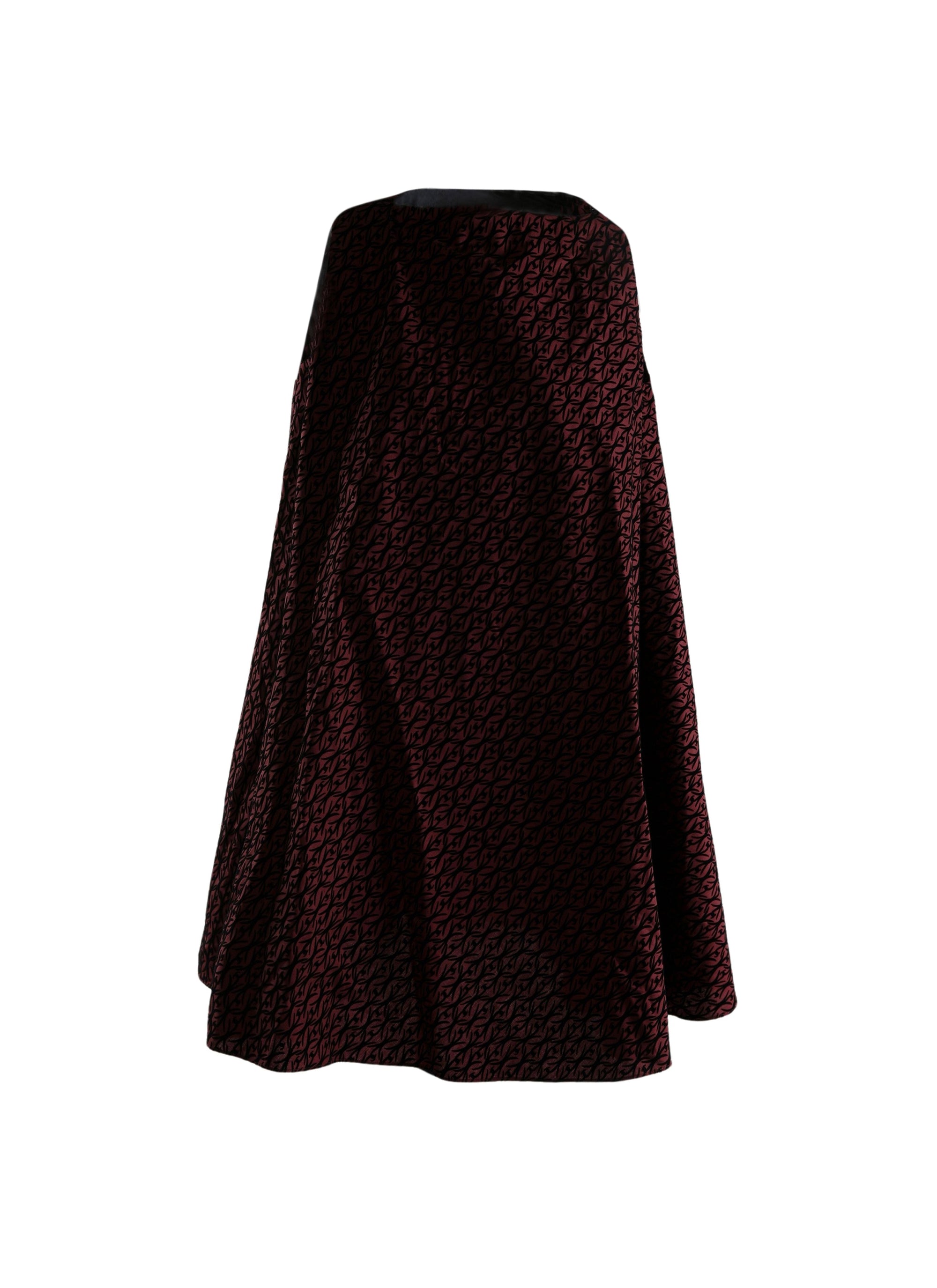 Robe courte et ample sans manches en laine - Bordeaux & Noir
