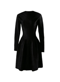 Sleeveless regular dress with back zip in wool - Black intense
