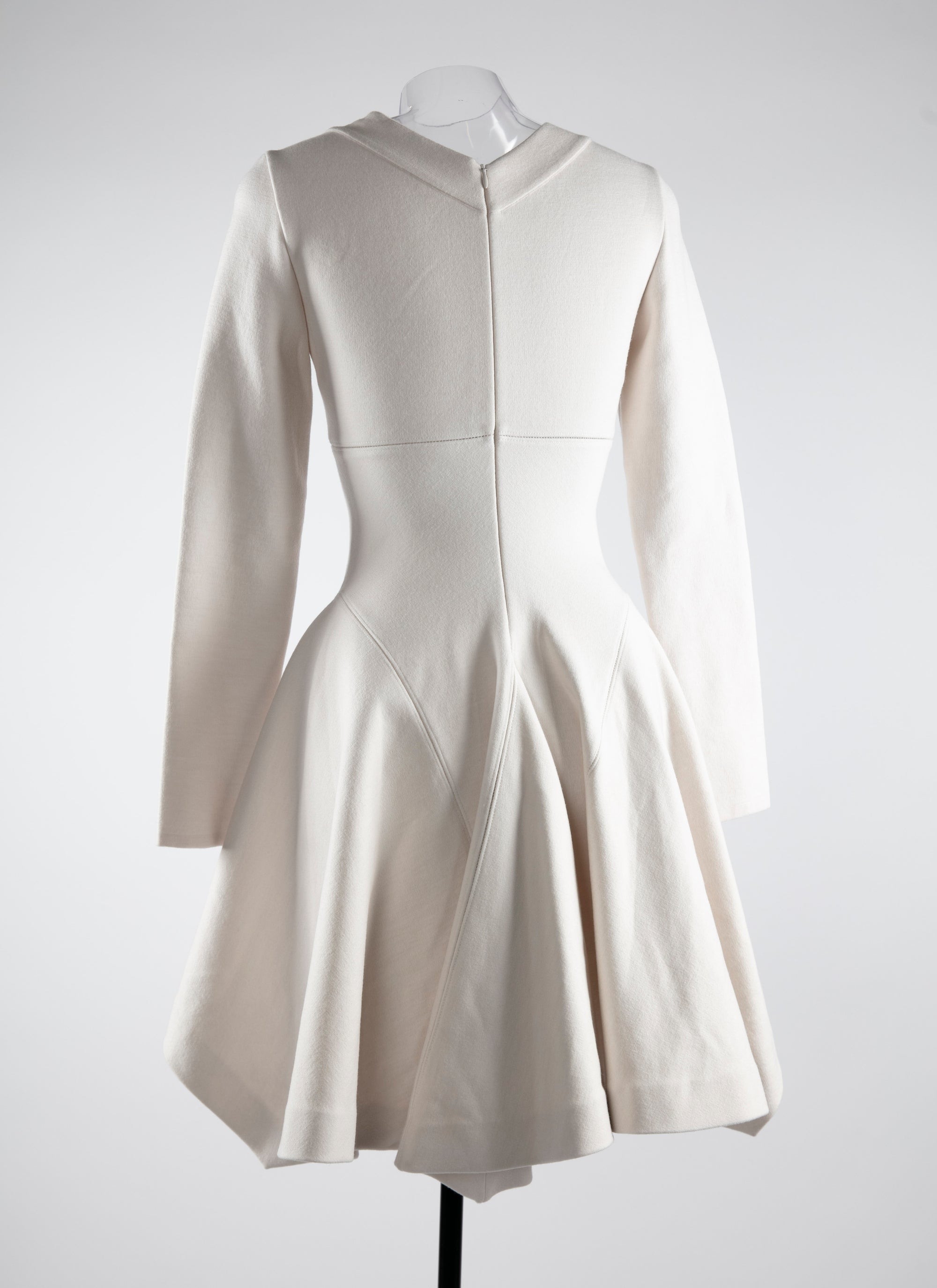 Wool round-neck skater dress - White iridescent