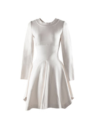 Wool round-neck skater dress - White iridescent