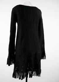 Long-sleeved short dress - Black & White