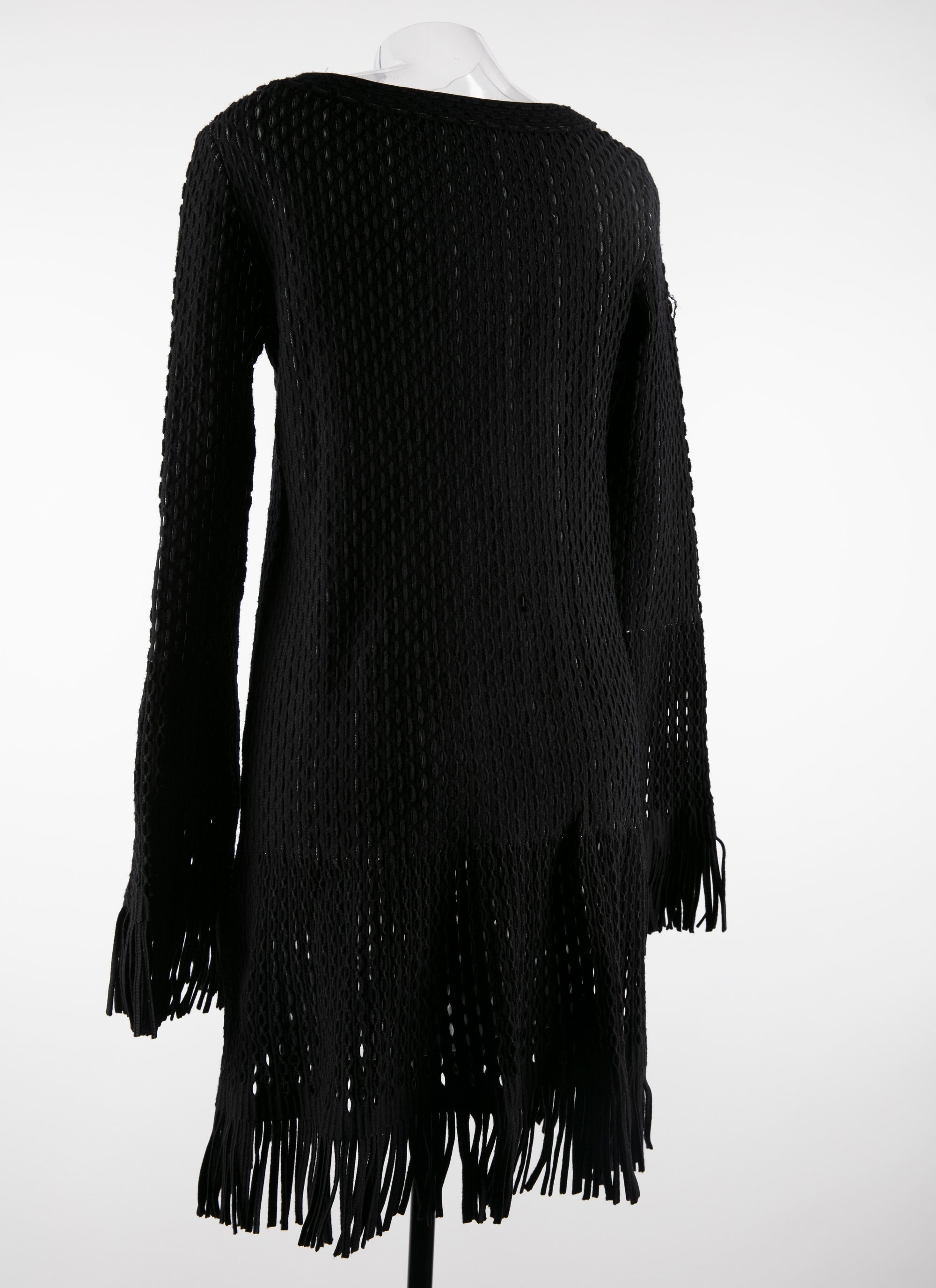 Long-sleeved short dress - Black & White