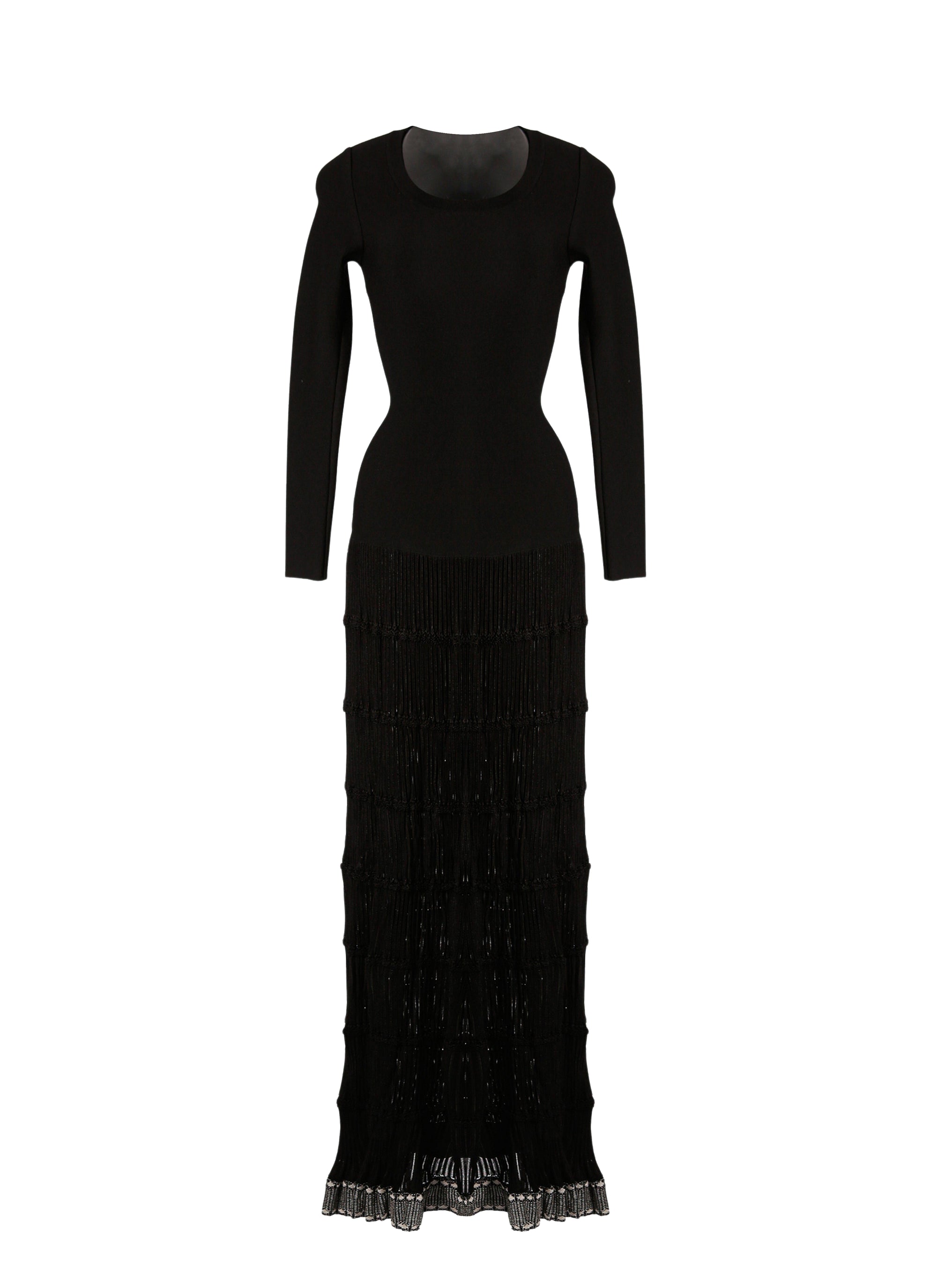 Robe longue à manches longues Mambo - Noir & Rhodium