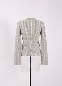 Candy long sleeve jumper in wool - White & Black