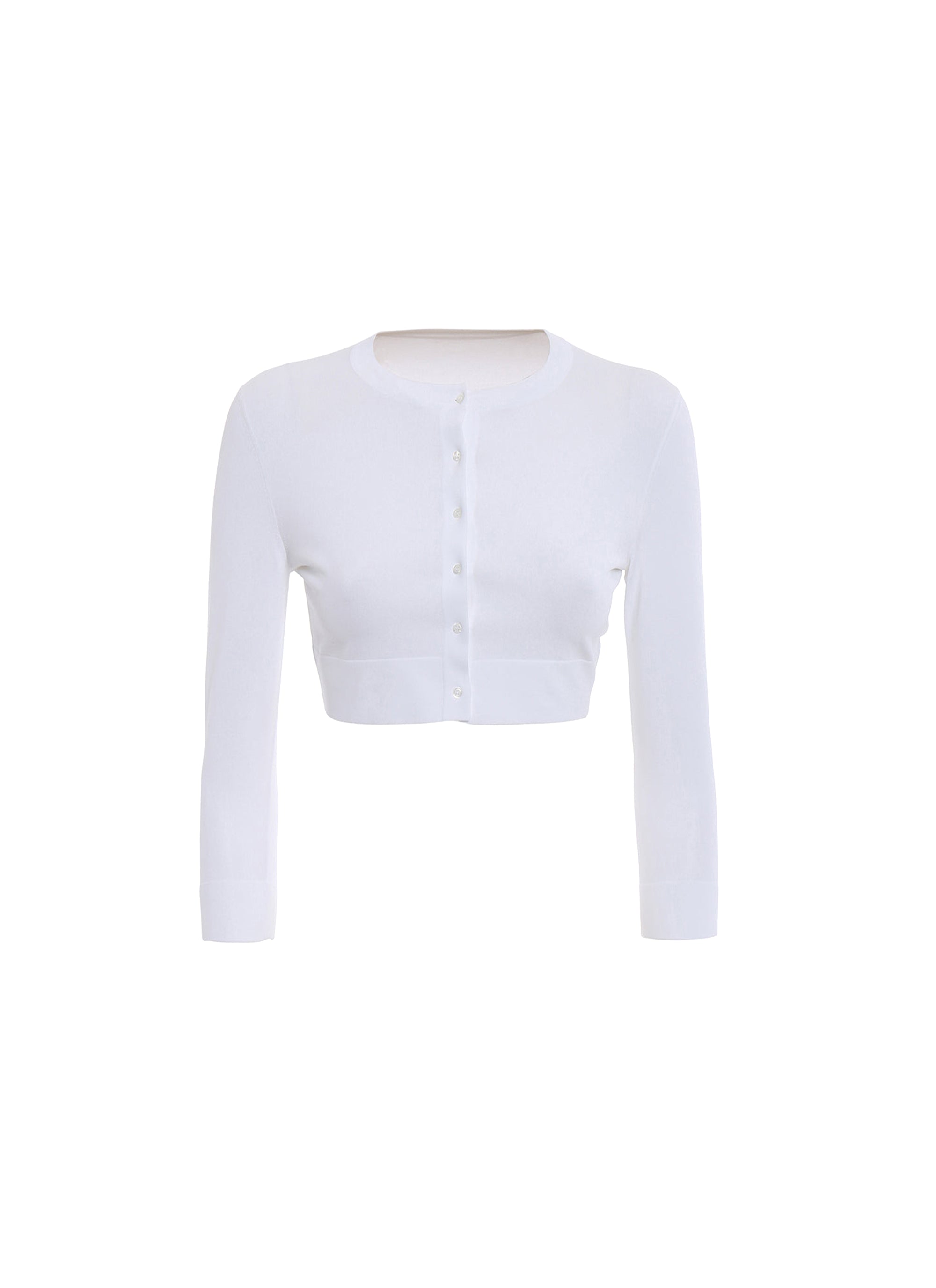 3/4 sleeve knitted cardigan - Optic White