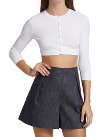 Cardigan à manches longues en maille - Blanc Optique
