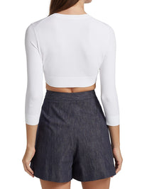 Cardigan à manches longues en maille - Blanc Optique