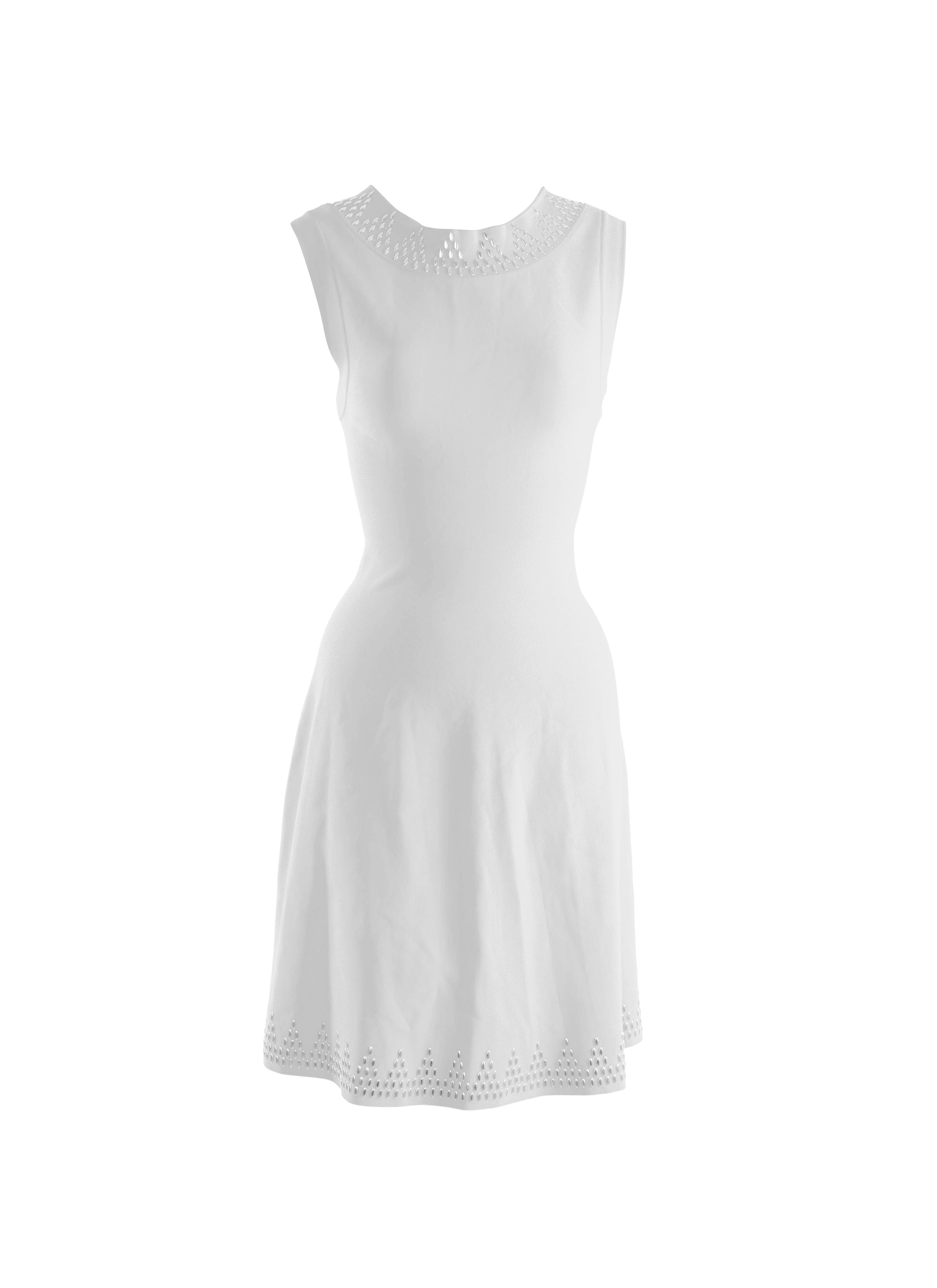 Sleeveless silver dress - White