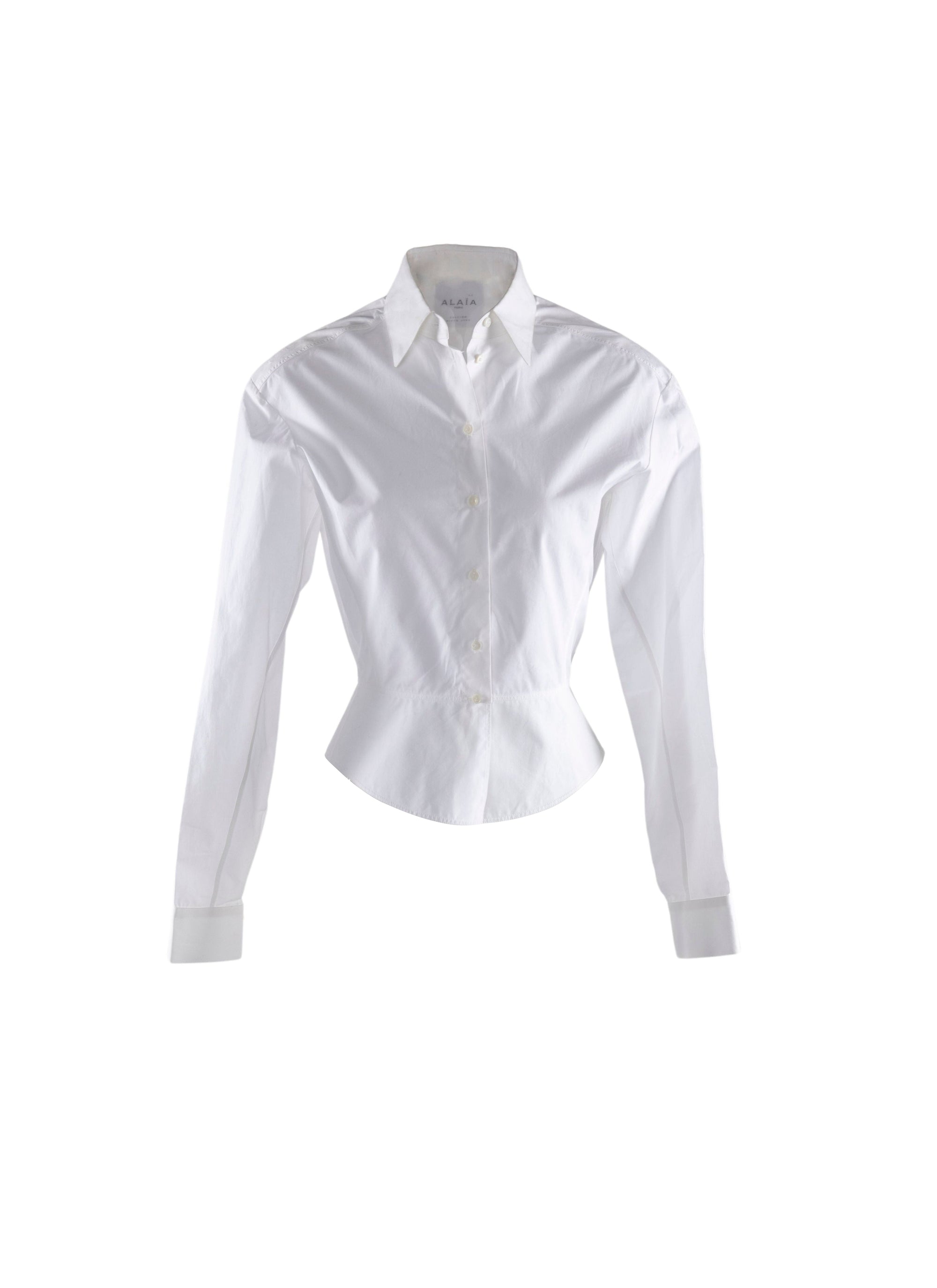 Classic basque long sleeve shirt - White