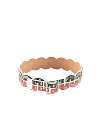 Two-tone studded leather belt - Multicolour