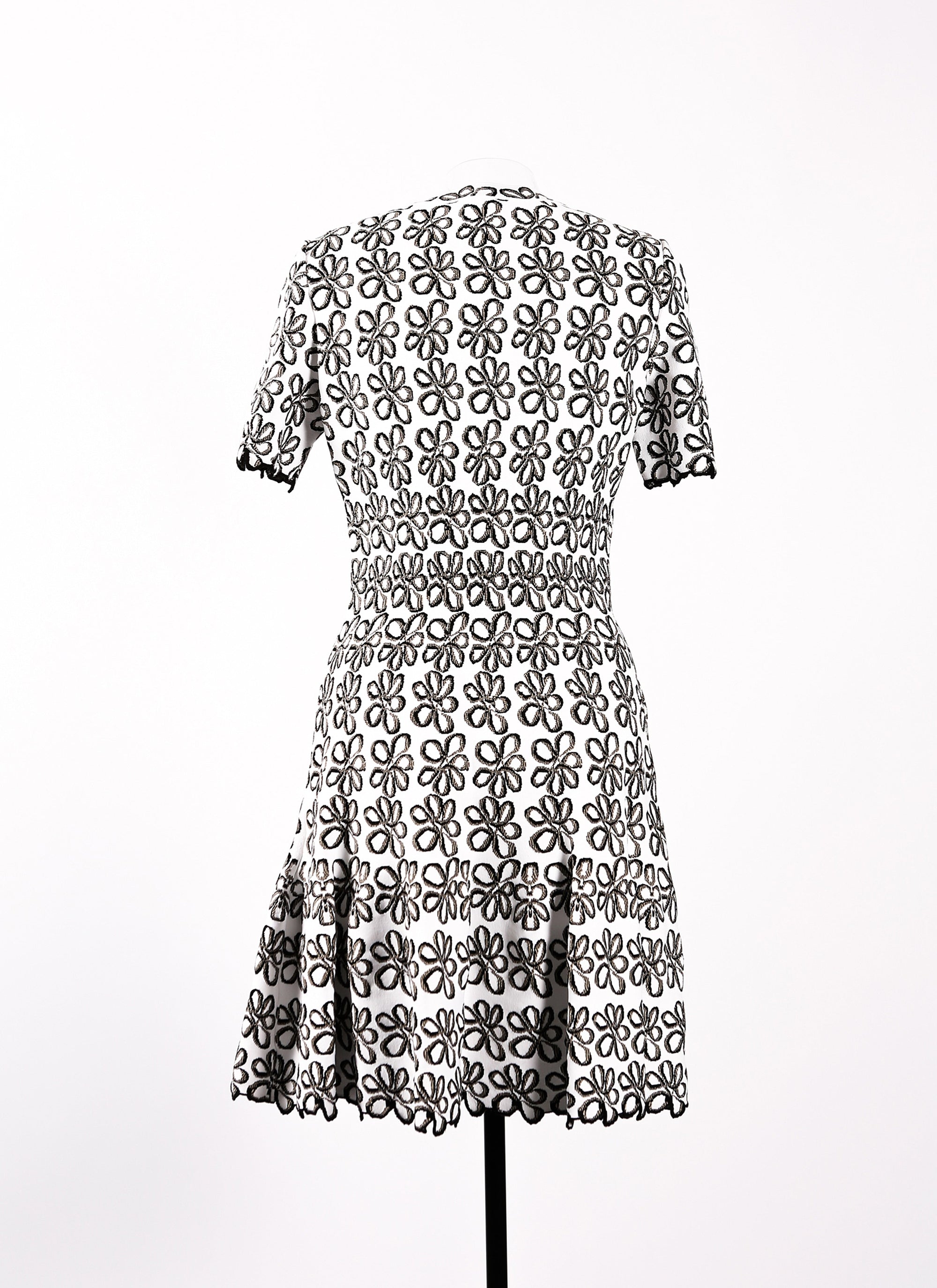 Mesh Astragale short-sleeved dress - Flesh & Multicolour