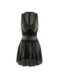 Sleeveless regular dress - Black & Rhodium