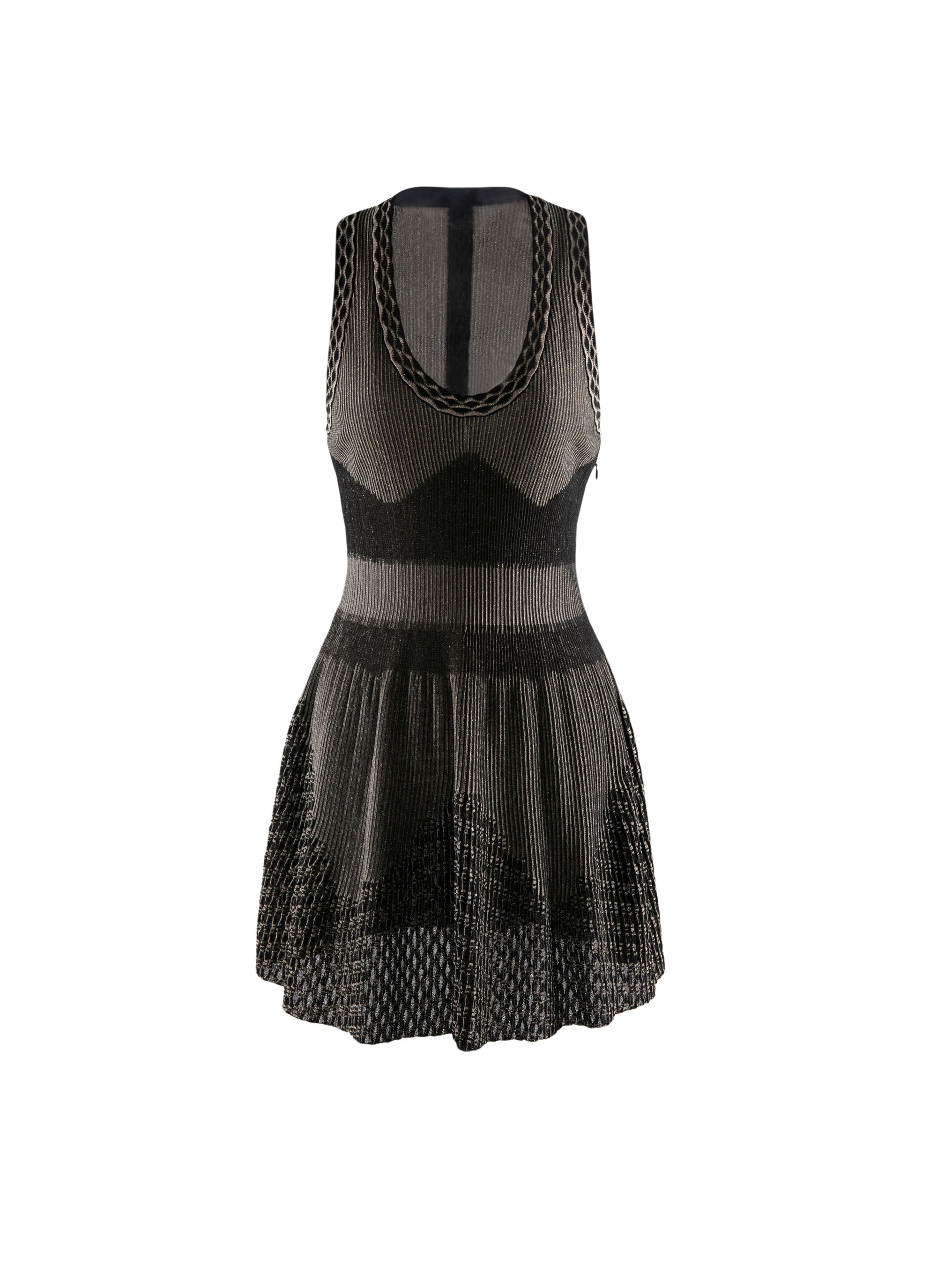 Sleeveless regular dress - Black & Rhodium