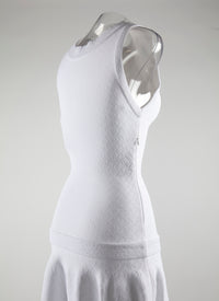 Sleeveless textured maxi dress - White