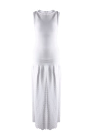 Sleeveless textured maxi dress - White