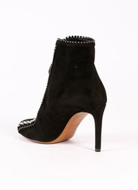 Studded leather ankle boots - Black intense