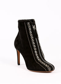 Studded leather ankle boots - Black intense
