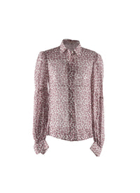 Silk patterned sheer shirt - White & Bordeaux