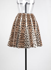 Cheetah Short Skirt - Light Beige