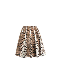 Cheetah Short Skirt - Light Beige