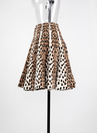 Cheetah Short Skirt - Light Beige