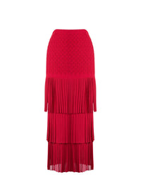 Wool blend Apache skirt - Red