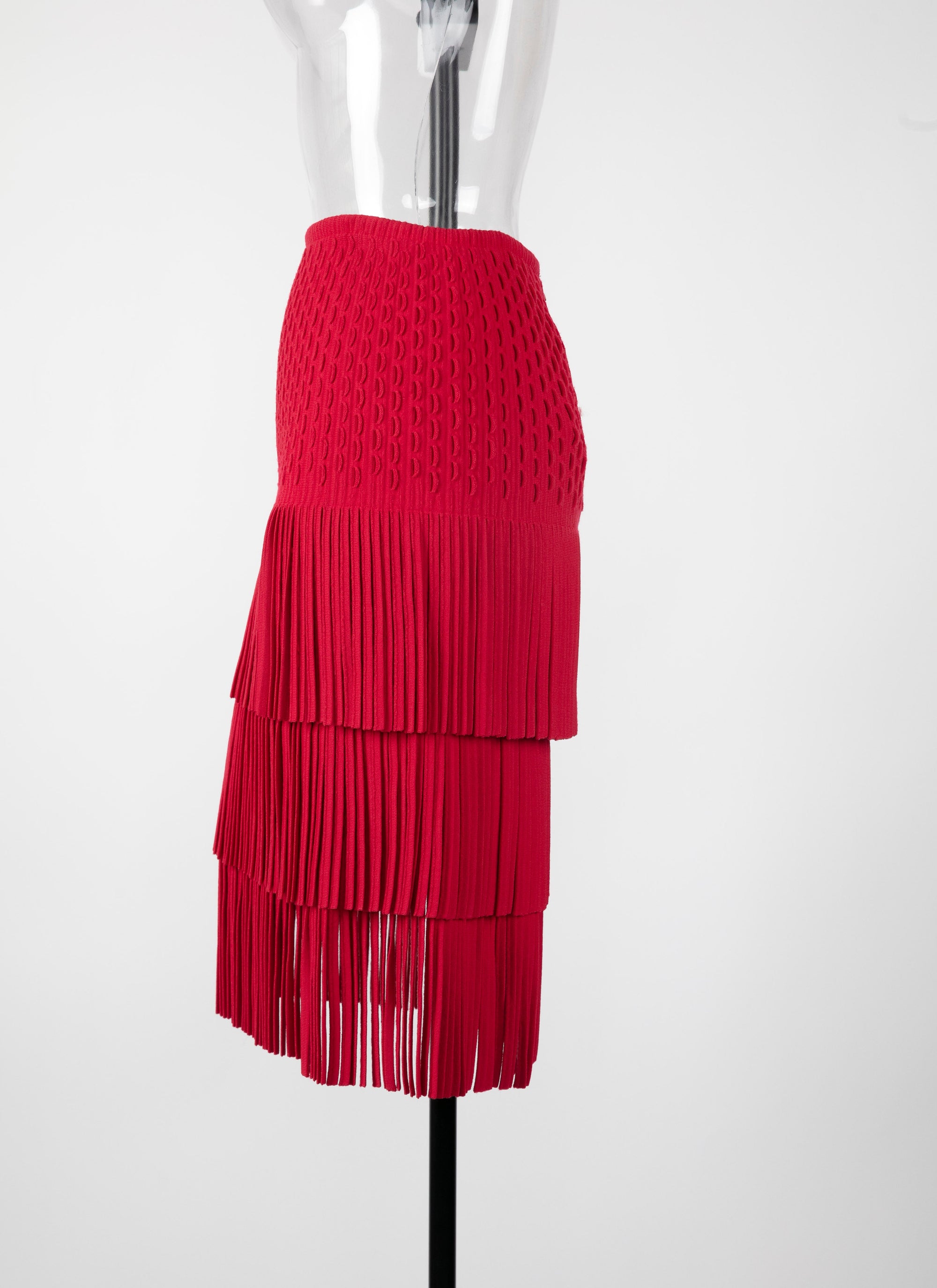 Knitted Apache Skirt - Red