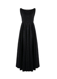 Sleeveless embroidered flowing dress - Black & Night