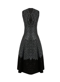 Jungle sleeveless knit dress - Black & Blue