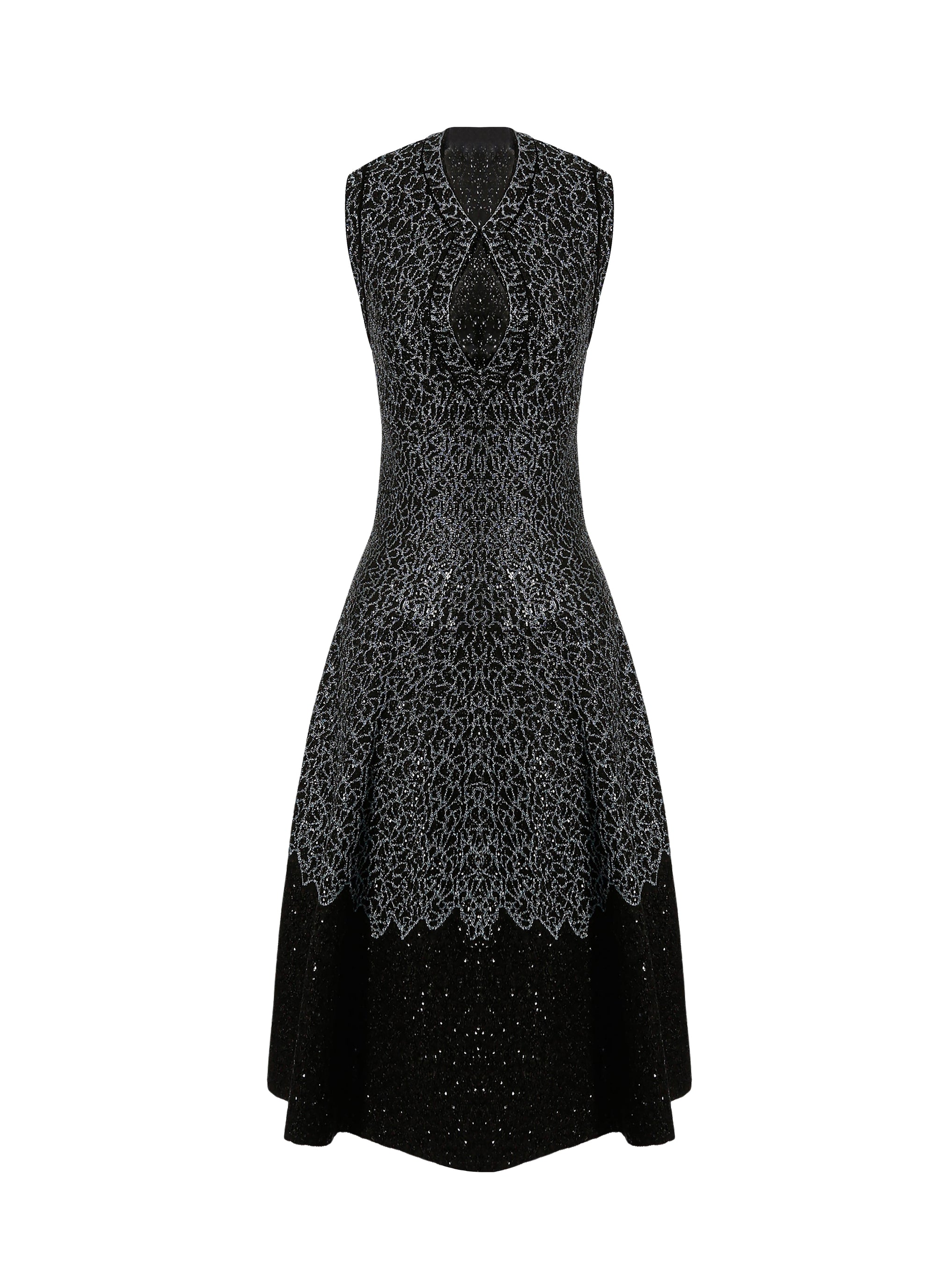 Jungle sleeveless knit dress - Black & Blue