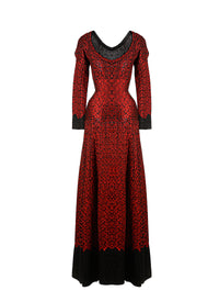 Jungle long sleeve dress - Black & Red