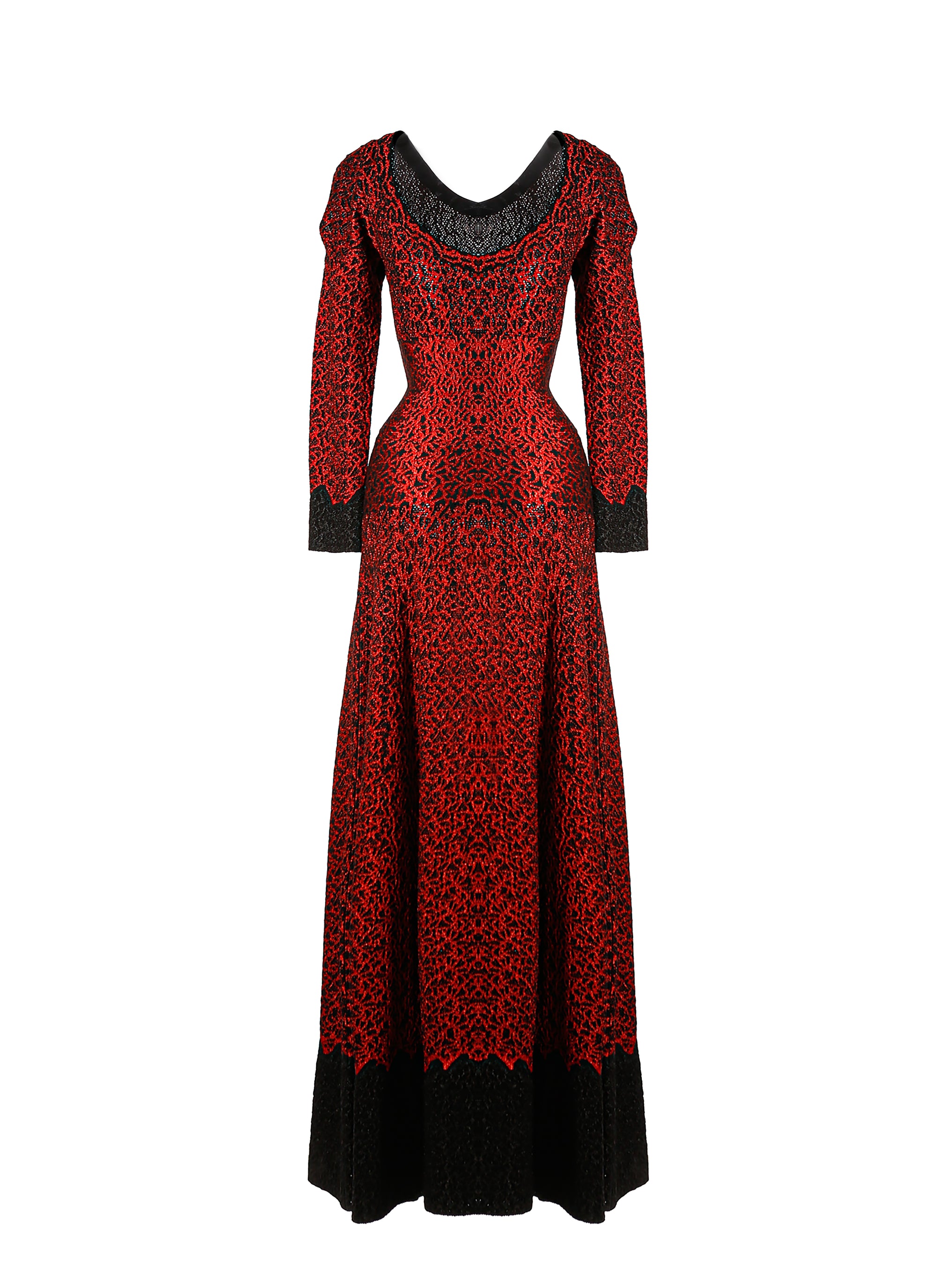 Jungle long sleeve dress - Black & Red