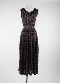 Sleeveless flowing maxi dress - Black & Red