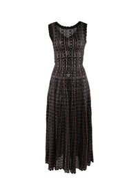 Sleeveless flowing maxi dress - Black & Red