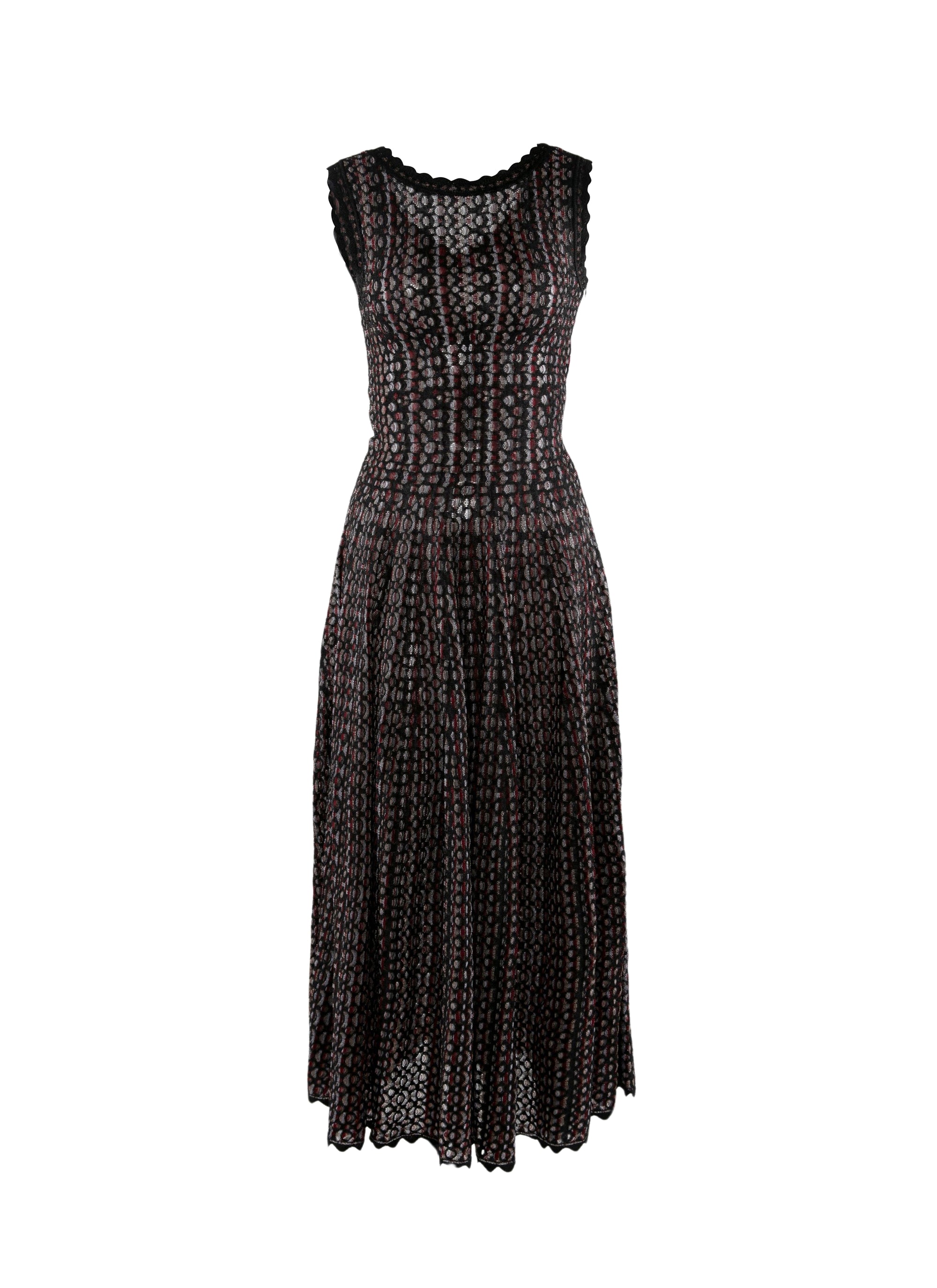 Sleeveless flowing maxi dress - Black & Red