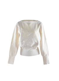 Long sleeve flared jumper - White pearl