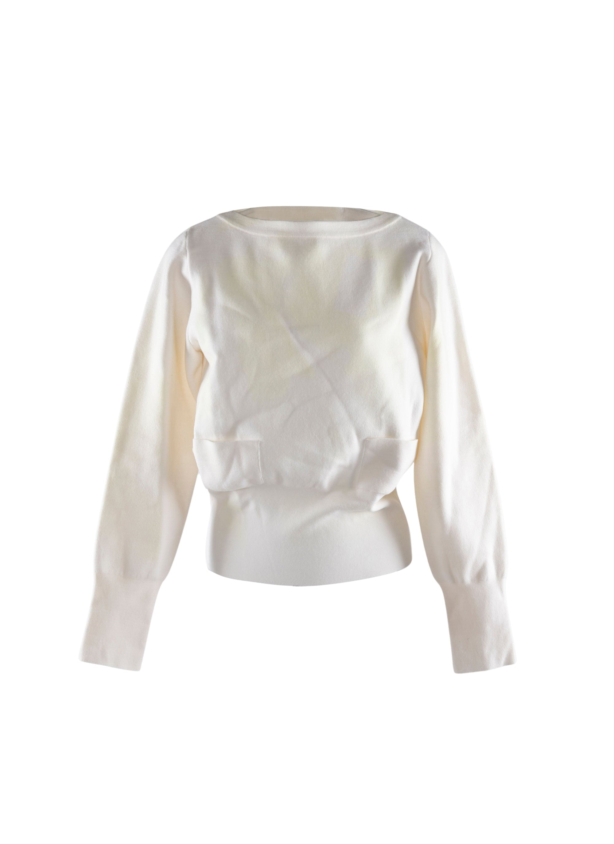 Long sleeve flared jumper - White pearl
