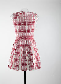 Sleeveless tunic - White & Red