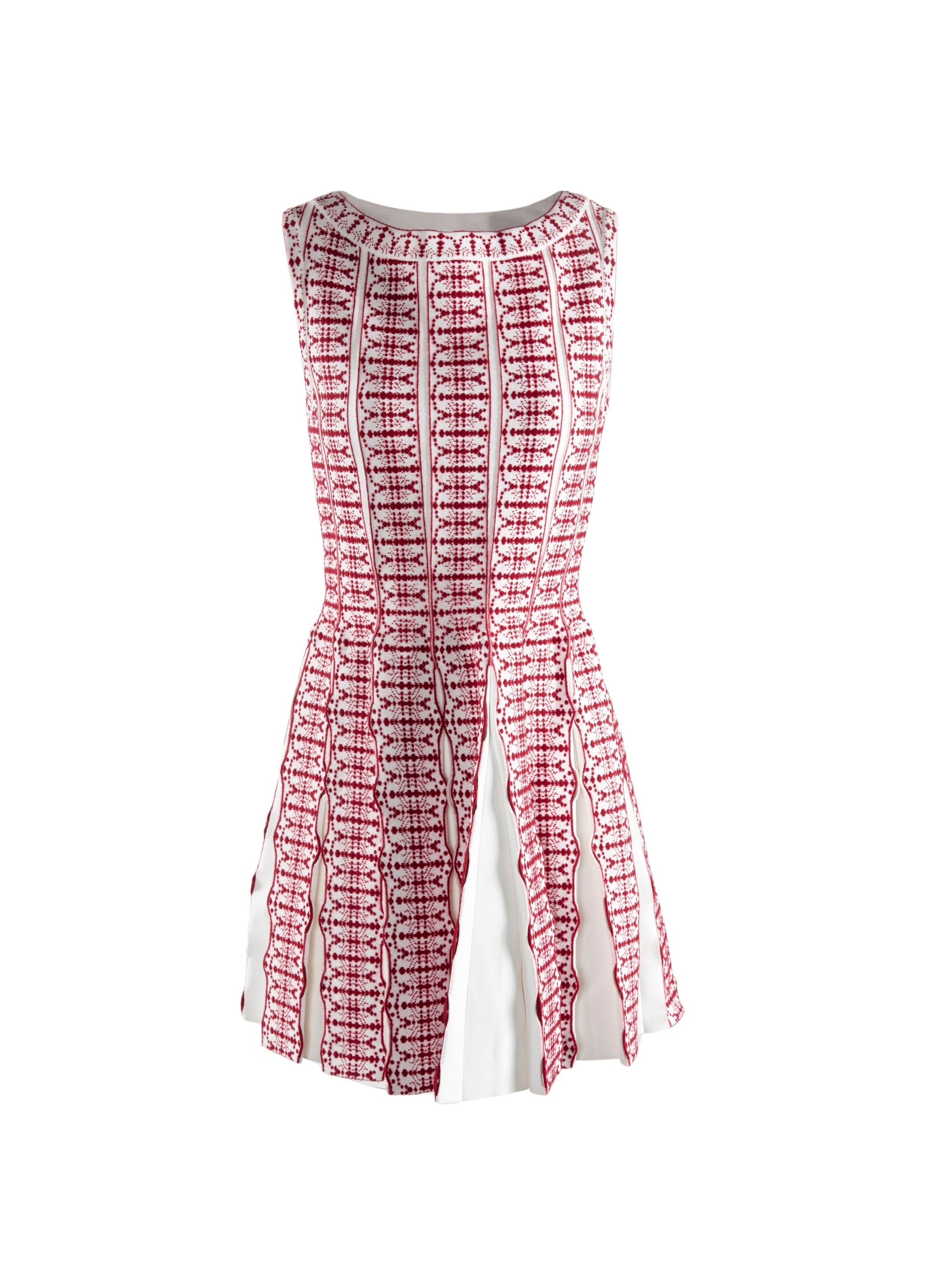 Sleeveless tunic - White & Red