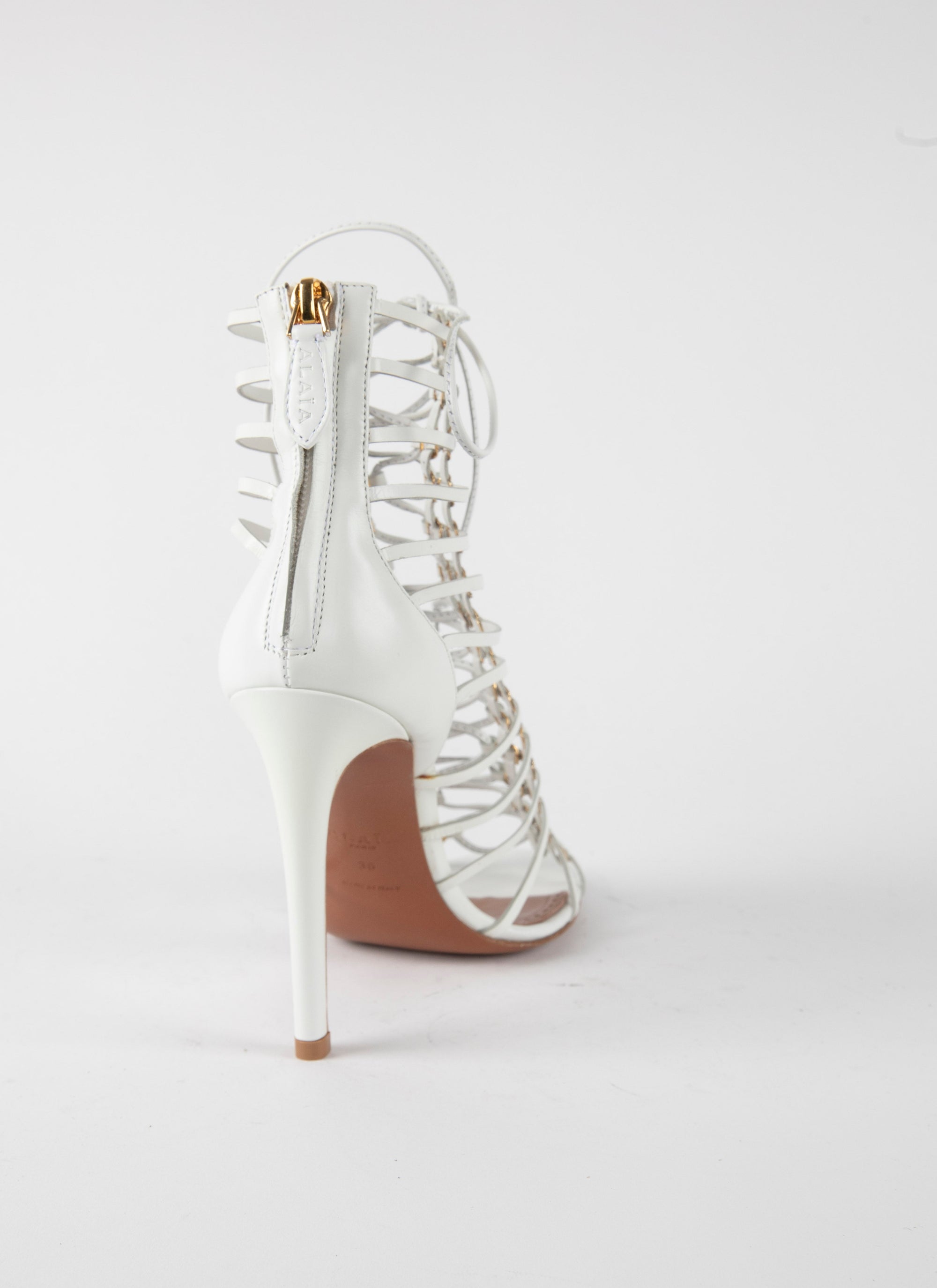 110 Soft open-toe sandals in leather - White