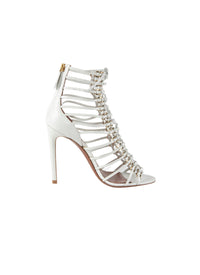 Soft open-toe sandals in leather - White