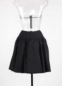 Plain pleated mini-skirt - Black intense