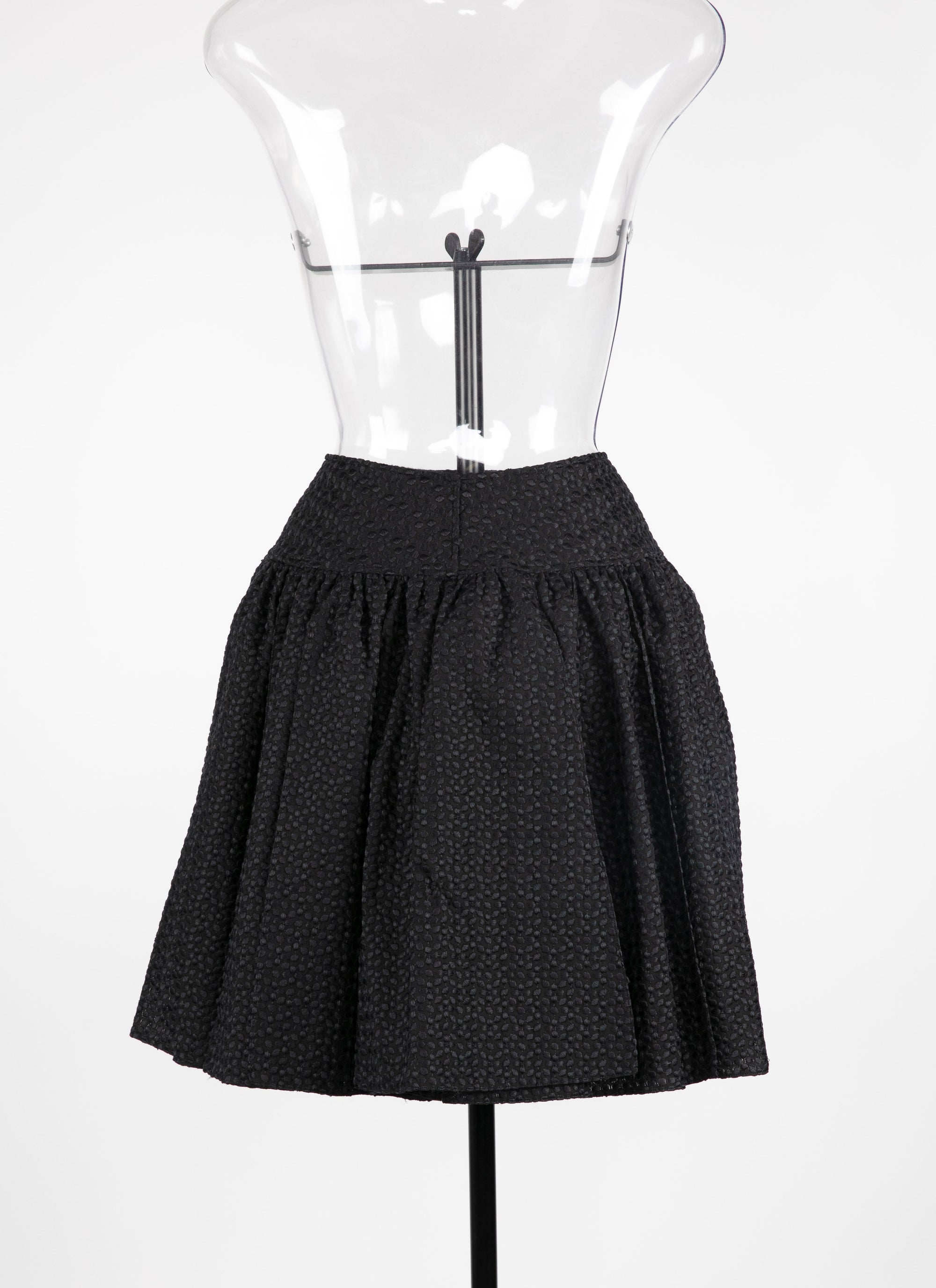 Plain pleated mini-skirt - Black intense