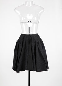 Plain pleated mini-skirt - Black intense
